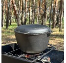 Казан туристичний КТ-10КС чавунний з кришкою-сковородою 10л